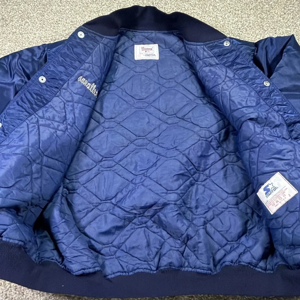 Yankees Starter Satin Jacket 90s Size Large Diamond Collection Authentic USA - Picture 8 of 9
